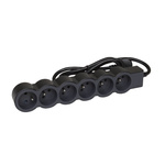 Przedłużacz 6X2P+Z, z przewodem 3.0M - czarny/grafitowy Legrand 049495