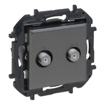 Niloe Step gniazdo telewizyjne podwójne końcowe F - stalowy Legrand 863476B