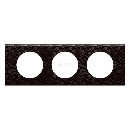 CELIANE - Ramka skóra czarna pixel potrójna Legrand 069453