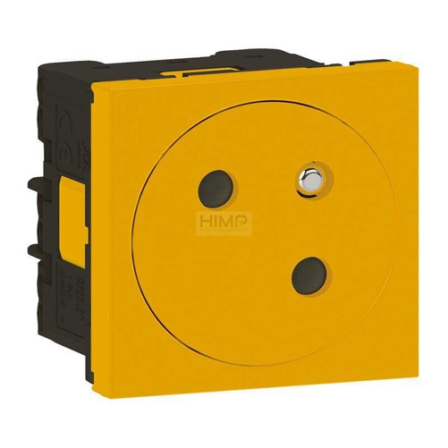 MOSAIC - Gniazdo 2P + Z pojedyncze Link płaskie kątowe 45 stopni 16 A - 250 V~ - zaciski automatyczne - Żółty Legrand 077196L