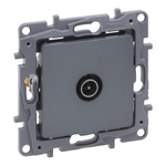 Niloe Selection  - Gniazdo TV(męskie) przelotowe 14 dB - Stalowy Legrand 762352