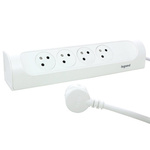 Przedłużacz narożny 4X2P+Z Biały z przewodem 1m Legrand 049404