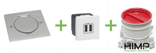 Gniazdo podłogowe z ładowarką USB typ A IP44 INOX Legrand 089700