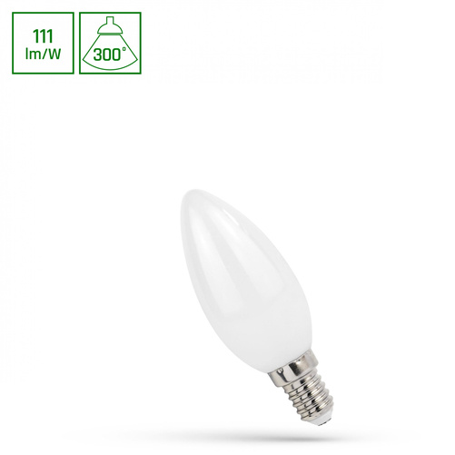 LED ŚWIECOWA E-14 230V 5,5W COG WW MILKY SPECTRUM
