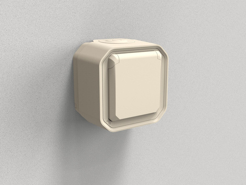 Nowe Plexo - Gniazdo 2P+Z zaciski automatyczne,  komplet natynkowy 16A-250V~- piaskowe - Legrand 069776L