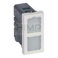 MOSAIC - Lampa sygnalizacyjna płaska podwójna 0,2 W - 12 - 24 V - 1 modułowa - Biały - antybakteryjny Legrand 078552
