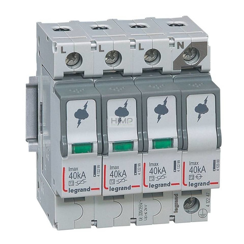 Ogranicznik przepięć T2 40 KA 3P+N Legrand 412247