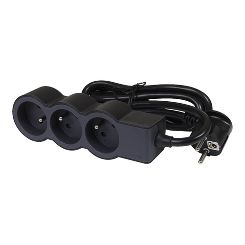 Przedłużacz 3x2P+Z, z przewodem 3.0M - czarny/grafitowy Legrand