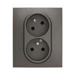NOWE NILOE - Gniazdo standard czeski 2x2P+Z z przesłoną, zaciski śrubowe - komplet 16A-250V~ STALOWE - Legrand NP3114MG