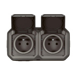 Nowe Plexo - Gniazdo 2x2P+Z poziome, komplet natynkowy 16A-250V~- antracyt - Legrand 069788L