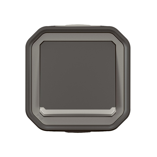 Nowe Plexo - Przycisk jednobiegunowy z podświetleniem, komplet natynkowy 10A-250V~ - antracyt - Legrand 069782L