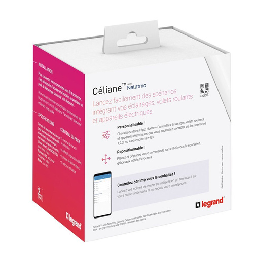 Netatmo - Celiane- łącznik bezprzewodowy 4 scenariusze, Biały Legrand 067755