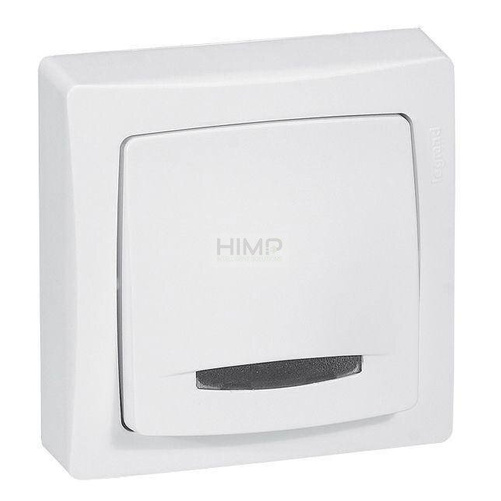 OTEO Przycisk jednobiegunowy z podświetleniem BIAŁY komplet 6A-250V~ Legrand 086005