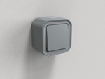 Nowe Plexo - Przycisk jednobiegunowy, komplet natynkowy 10A-250V~ - szary - Legrand 069720L