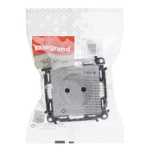 VALENA LIFE - Gniazdo 2P z przesłoną BIAŁE 16 A – 250 V~ Legrand 753116