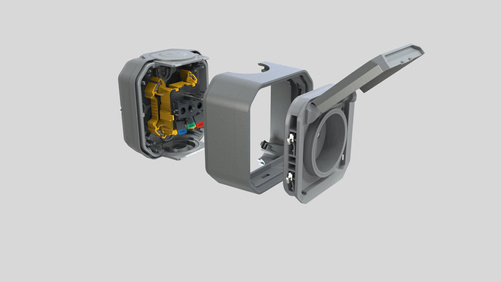 Nowe Plexo - Gniazdo 2P+Z zaciski automatyczne, mechanizm 16A-250V~- szare - Legrand 069551L