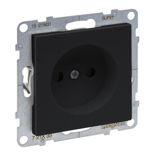 SUNO - Gniazdo 2P - 16 A - 250 V~ - zaciski śrubowe, Czarny - Legrand 721433