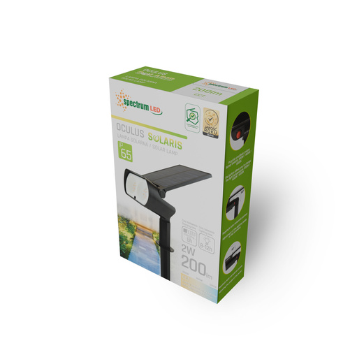 OCULUS SOLARIS CCT IP65 290x188x95mm czarna wbijana/z podstawką + pilot