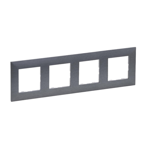 Niloe Step - Ramka Poczwórna Stal szczotkowana Legrand 863994