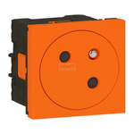 MOSAIC - Gniazdo 2P + Z pojedyncze Link płaskie kątowe 45 stopni 16 A - 250 V~ - zaciski automatyczne - Pomarańczowy Legrand 077189L