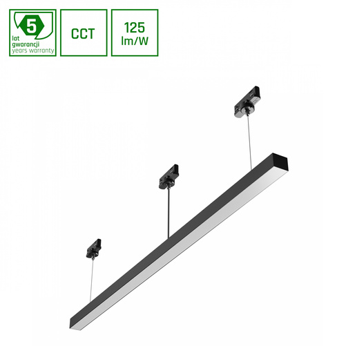 ALLDAY BASIC 40W 3CCT 230V 115st IP20 1203x42x37mm CZARNY OP 5 LAT GW. 3F ZWIS