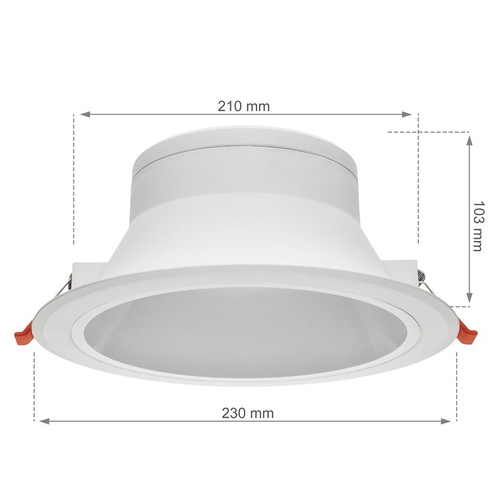 CEILINE III DOWNLIGHT 25W WW 230V 90st IP44 230x100mm BIAŁY okrągła