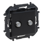 Niloe Step gniazdo telewizyjne końcowe 2x F - czarne Legrand 863576B