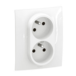 NOWE NILOE - Gniazdo standard czeski 2x2P+Z z przesłoną, zaciski śrubowe - komplet 16A-250V~ BIAŁE - Legrand NP3114WH