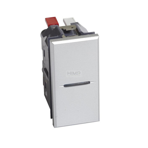 AXOLUTE - Łącznik jednobiegunowy 10AX (zaciski automatyczne) 1 moduł AXIAL aluminium Bticino HC4001AN