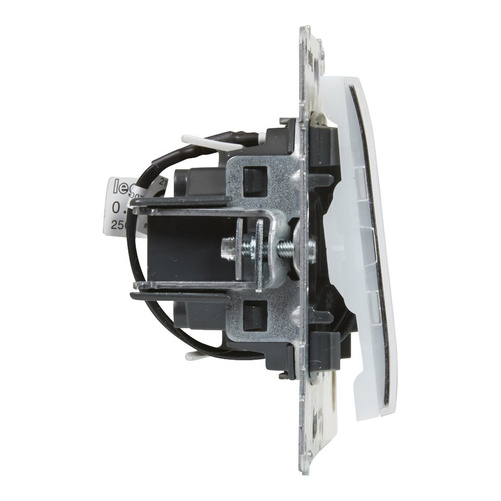 SUNO - Przycisk pojedynczy z podświetleniem - 6 A - 250 V~ - zaciski automatyczne, Czarny -  Legrand 721410