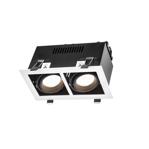 Oprawa Sufitowa Podtynkowa MODERN DAY MINI GU10 X 2 GU10 250V IP20 Biała z Czarnym Środkiem SpectrumLED SLIP002012