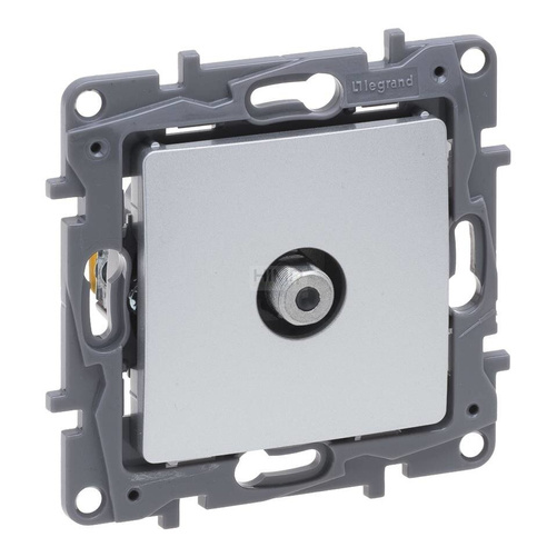 Niloe Selection - Gniazdo TV - "Typu F" końcowe do instalacji typu gwiazda 1 dB - Aluminium Legrand 762150