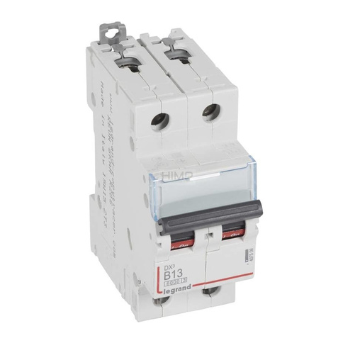 WYŁĄCZNIK NADPRĄDOWY S 302 2P B 13A 6000A SERII DX³ Legrand 407508