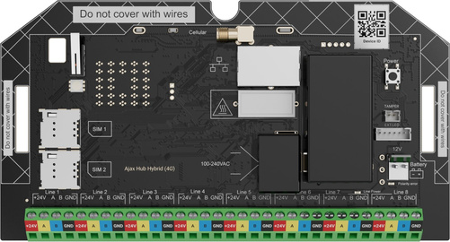 Superior Hub Hybrid (4G) – Centrala alarmowa klasy GRADE 3 bez obudowy – AJAX SYSTEMS 124104.267.NC