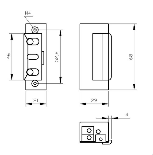 Elektrozaczep R4 12V - Symetryczny, bez blokady 12.10 Elektra Plus