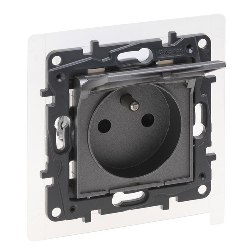 Niloe Step - Gniazdo 2P+Z - IP44 16 A - 230 V~ - bez przesłony, zaciski śrubowe - Stalowe Legrand 863435