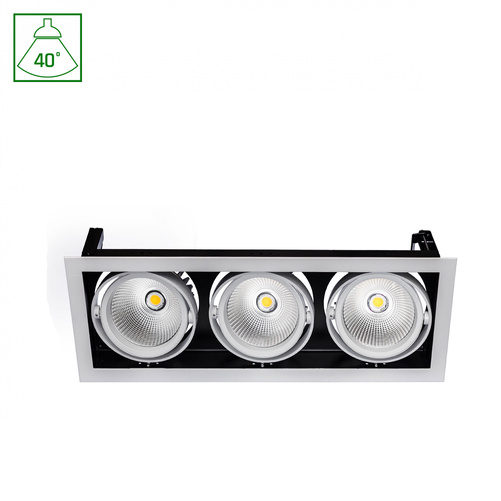 Oprawa Sufitowa Podtynkowa MODERN-DAY 3x1LED COB CITIZEN 40st 700mA 3x27W Barwa Ciepła DOWNLIGHT SpectrumLED SLI015010WW