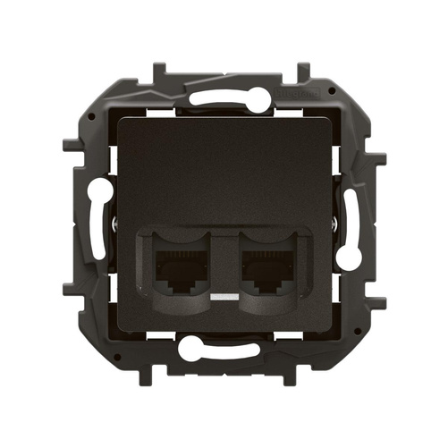 Gniazdo podwójne RJ45 kat. 5e UTP - czarne Legrand NP4331BK