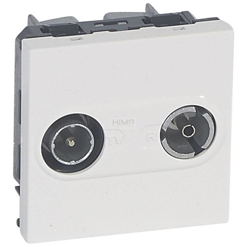 MOSAIC Gniazdo pojedyncze TV-RD końcowe - 2 modyłu BIAŁE tłumienie 10 dB Legrand 078788