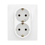 NOWE NILOE - GNIAZDO SCHUKO 2X2P+Z MONOBLOK ZACISKI ŚRUBOWE 16A - 250V~ BIAŁE - Legrand NP3131WH