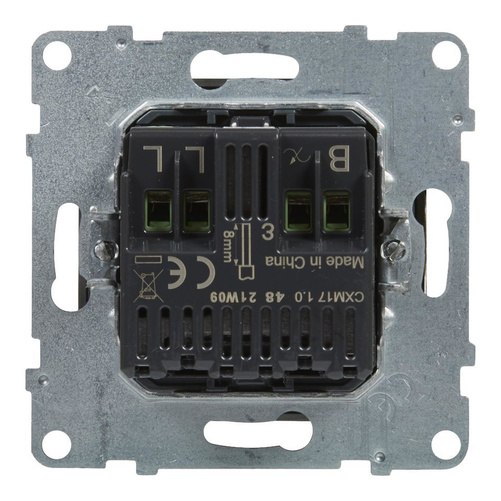 SUNO - Ściemniacz obrotowy - 240 V~ - 50 Hz - 5 - 75 W ( 10 lamp maks.) dla lamp LED z opcją ściemniania - bez zacisku neutralnego, Aluminium - Legrand 721379