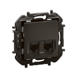 Gniazdo podwójne RJ45 kat. 6A UTP - czarne Legrand NP4336BK