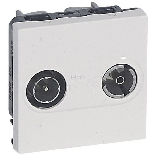 MOSAIC Gniazdo pojedyncze TV-RD gwiazda - 2 modyłu BIAŁE tłumienie 1,5 dB Legrand 078783