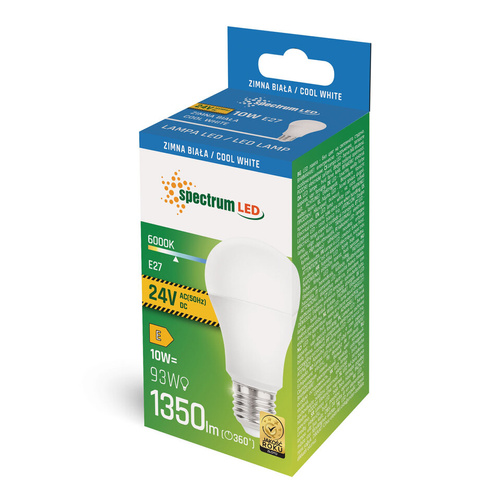 Żarówka LED GLS E-27 24V AC/DC 10W Barwa Zimna SPECTRUM WOJ+14619