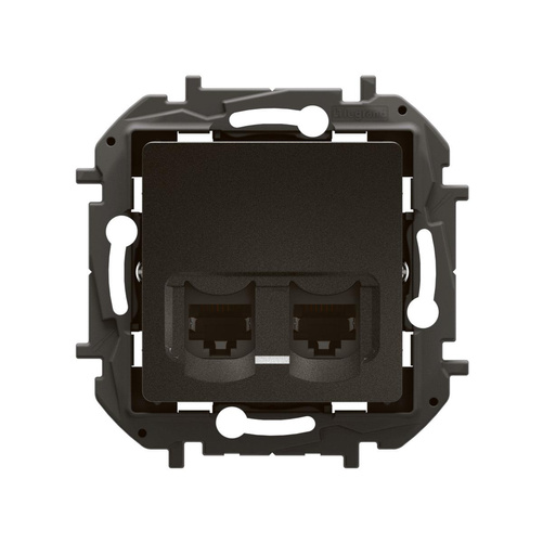 Gniazdo podwójne RJ45 kat. 6A STP - czarne Legrand NP4335BK