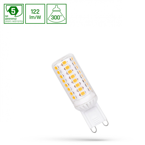 Żarówka LED G9 230V 4.5W Barwa Zimna SMD 5 Lat Premium SpectrumLED WOJ+14438