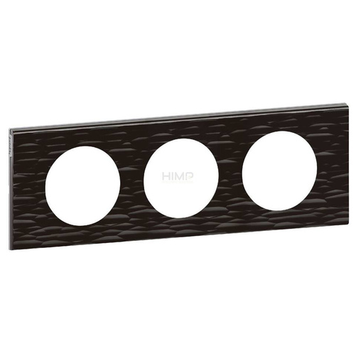 CELIANE - Ramka corian czarny dłutowany potrójna Legrand 069023