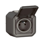 Nowe Plexo - Gniazdo 2P+Z zaciski automatyczne, komplet natynkowy 16A-250V~- antracyt - Legrand 069791L