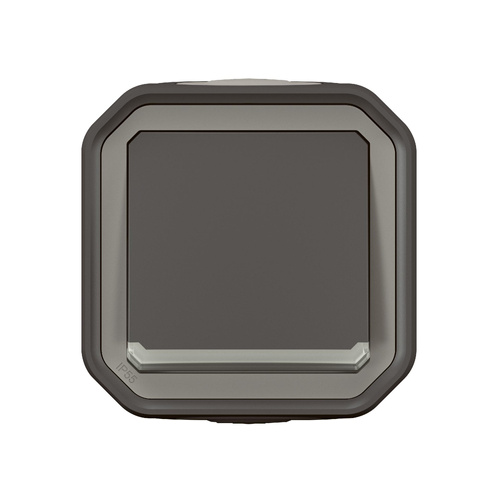 Nowe Plexo - Łącznik schodowy z podświetleniem, komplet natynkowy 10AX-250V~ - antracyt - Legrand 069736L