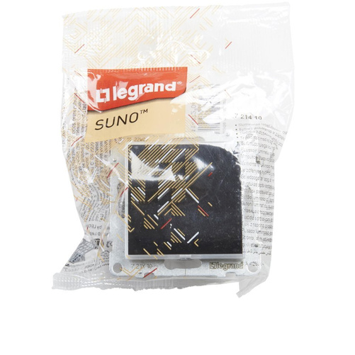 SUNO - Przycisk pojedynczy z podświetleniem - 6 A - 250 V~ - zaciski automatyczne, Czarny -  Legrand 721410